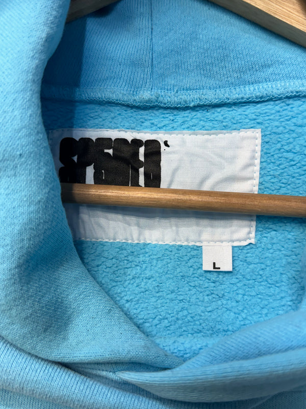 Sp5der OG Web V2 Spray Hoodie in light blue