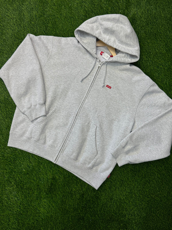 Supreme Mini Box Logo Zip Up Hoodie In Heather Grey