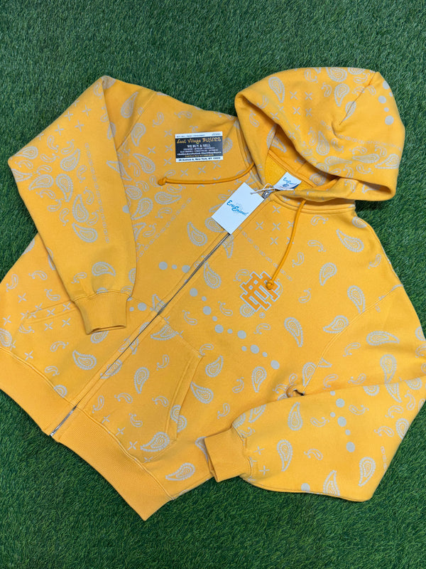 Eric Emanuel EE Paisley Zip-Up Sweater In Yellow