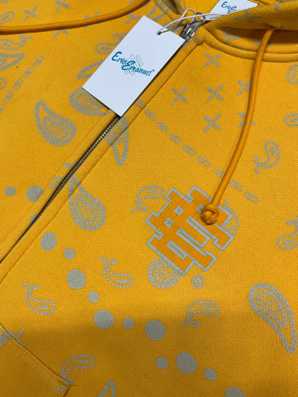 Eric Emanuel EE Paisley Zip-Up Sweater In Yellow